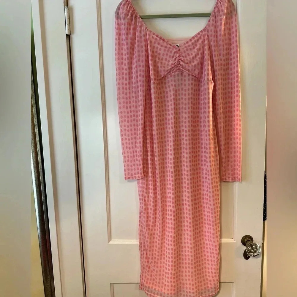 House of Aama x Target Pink Polka Dot Women's Dress - Size Medium